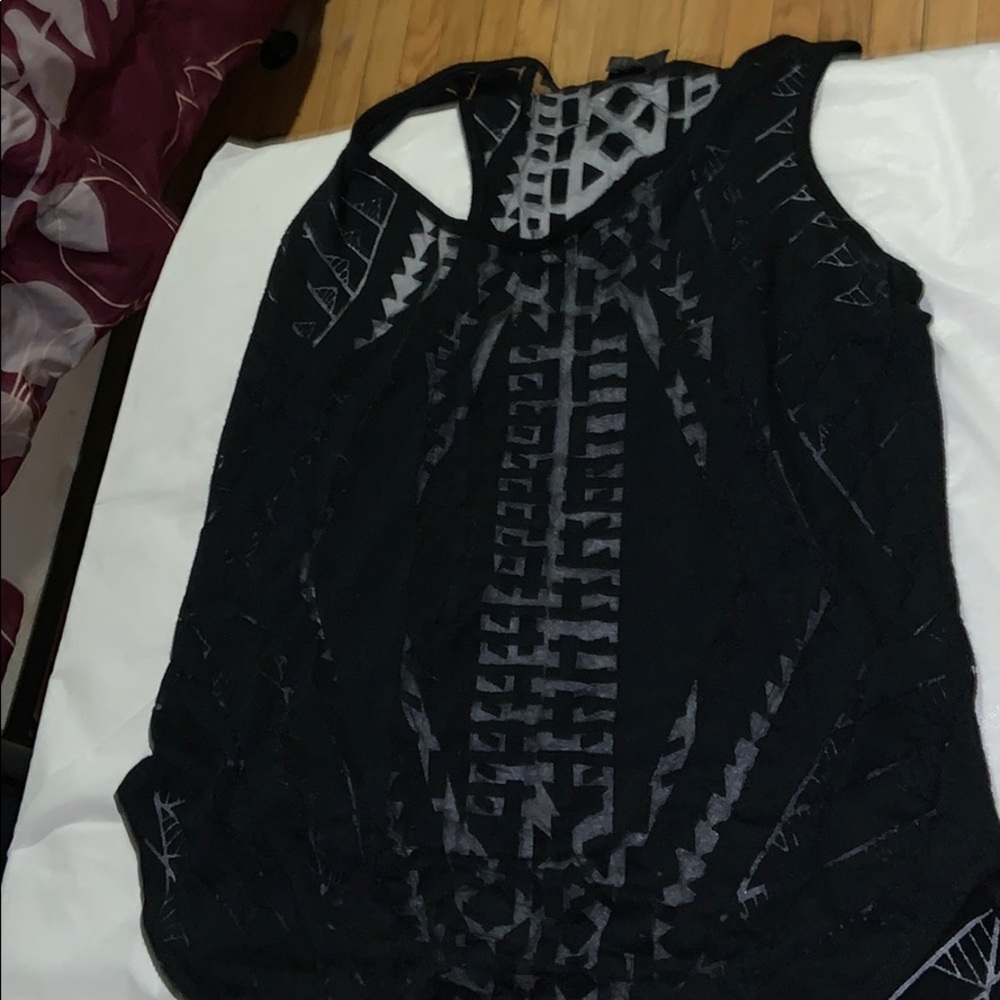 Black see-thru tank top